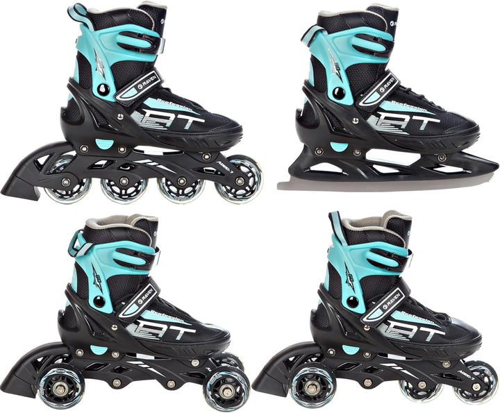 RAVEN Profession 4in1 Inlineskates Triskates Rollschuhe Schlittschuhe Inliner für Kinder und Erwachs