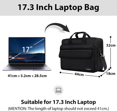 Taygeer Laptoptasche 17 Zoll Business Aktentasche Herren Gross Laptop Notebook Tasche Wasserdicht No