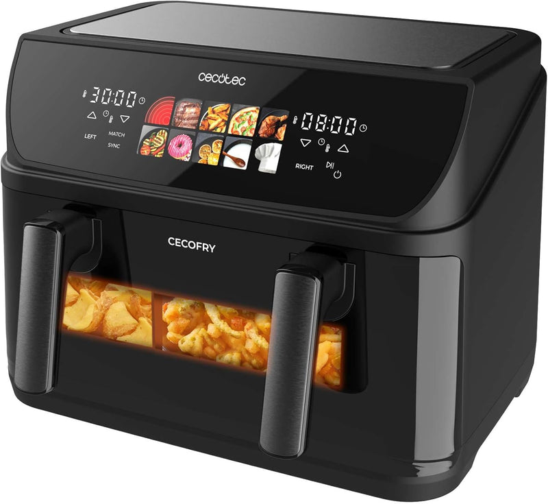 Cecotec Heissluftfritteuse ohne Öl - 10L - Grillplatte - Grill - Doppelte Heizelemente - Air Fryer C