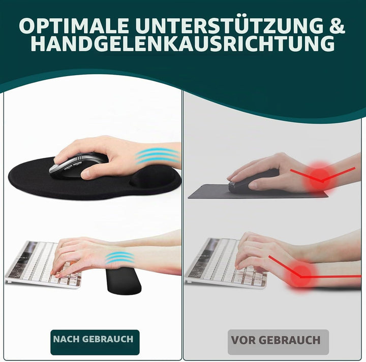 Mauspad mit Gelkissen,Mousepad mit Handauflage Ergonomisches, Bequemes Computer-Handballenauflage Ma