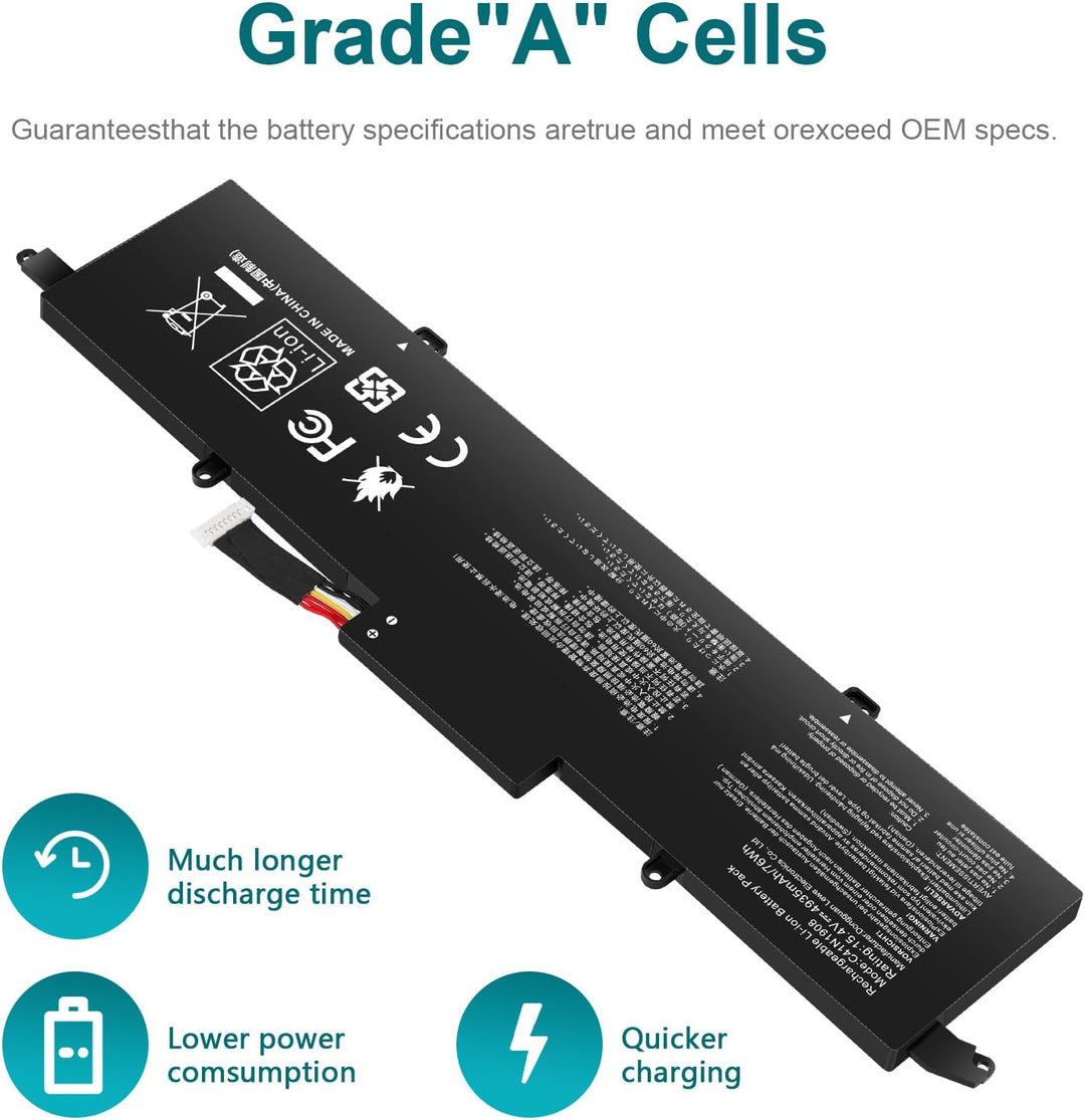 ASUNCELL 15.4V/76Wh C41N1908 Laptop Akku für ASUS Rog Zephyrus G14 GA401II PX401IV-BM166R PX401IV GA