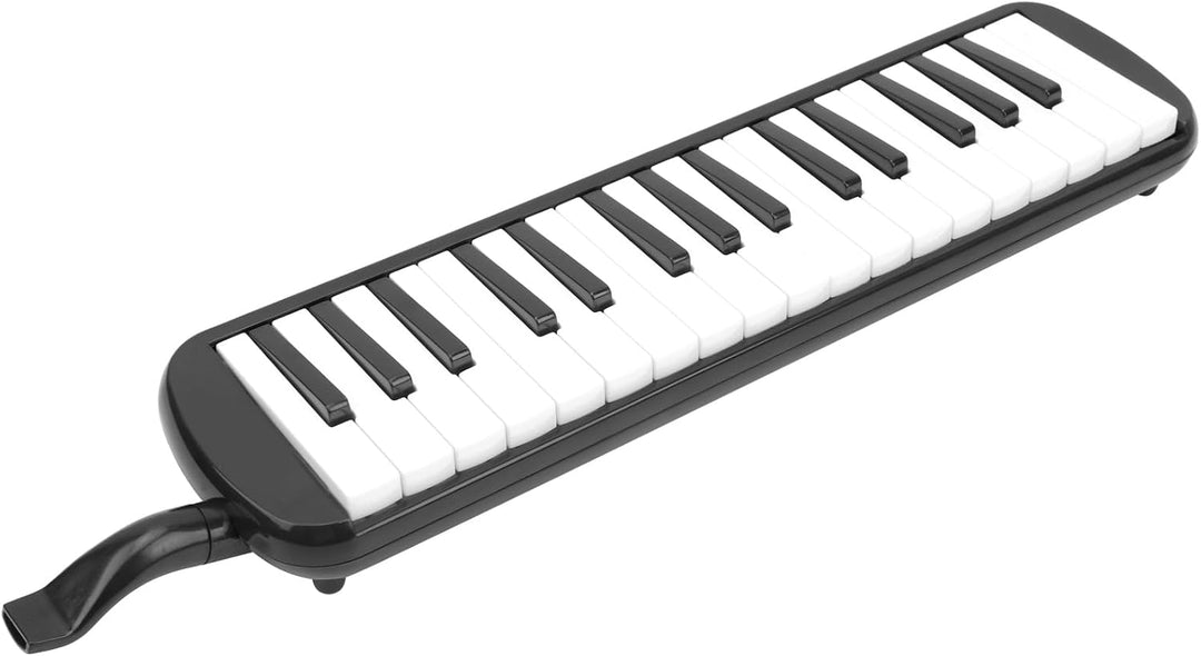 32 Tasten Melodica Air Piano Keyboard Musikinstrument mit Tragetasche und Kurzem Mundstück (Schwarz)