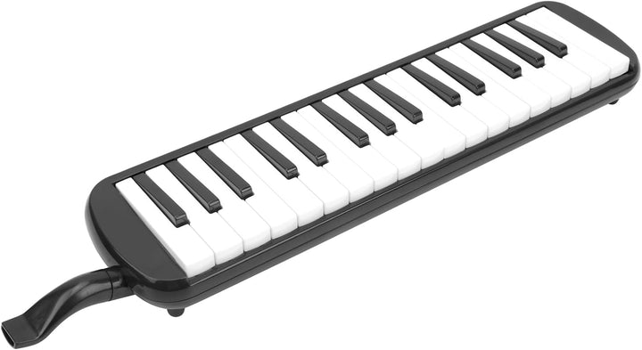 32 Tasten Melodica Air Piano Keyboard Musikinstrument mit Tragetasche und Kurzem Mundstück (Schwarz)