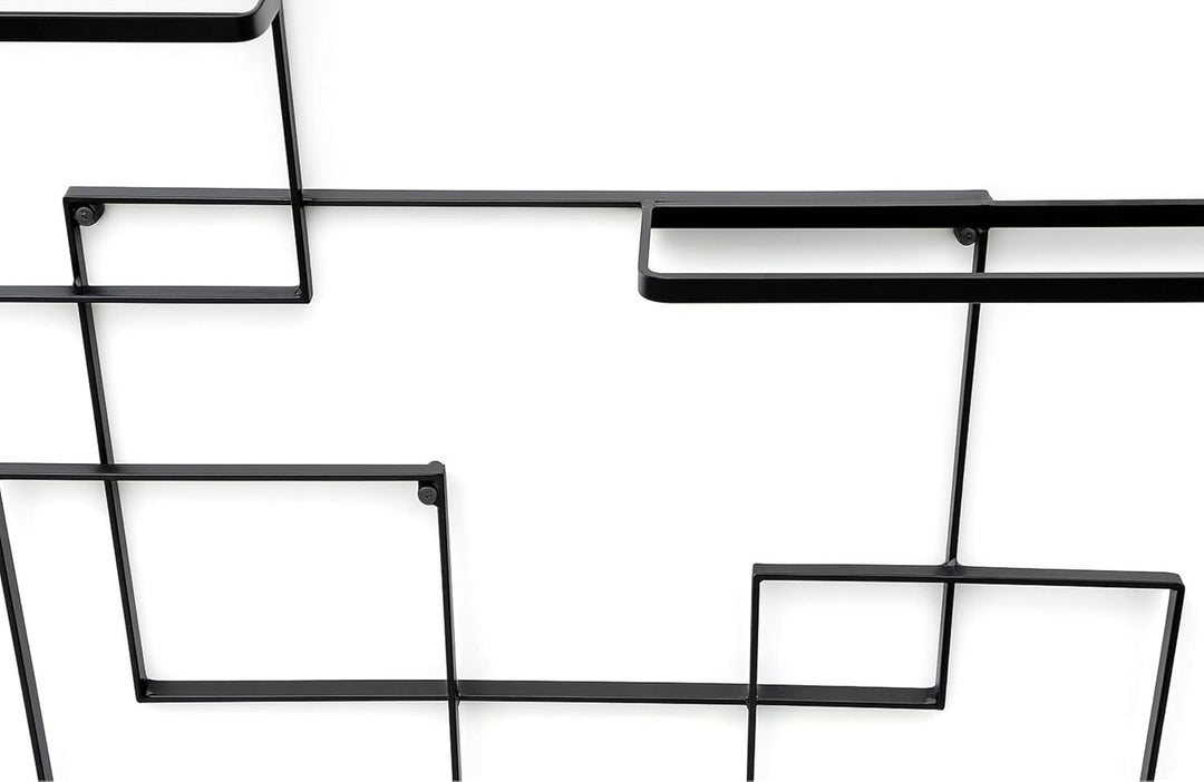 DanDiBo Weinregal Metall Schwarz Black Line Flaschenständer Flaschenregal Flaschenhalter Wandregal