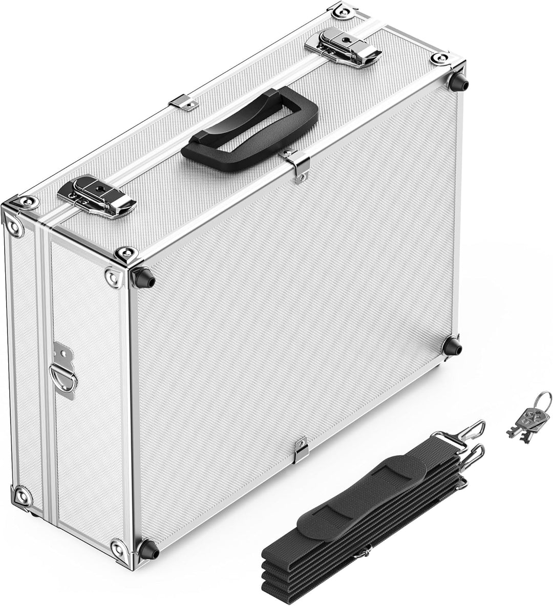 Wiltec Alu Universalkoffer 46x33x15,2 cm, Alubox abschliessbar für Aufbewahrung und Transport von We