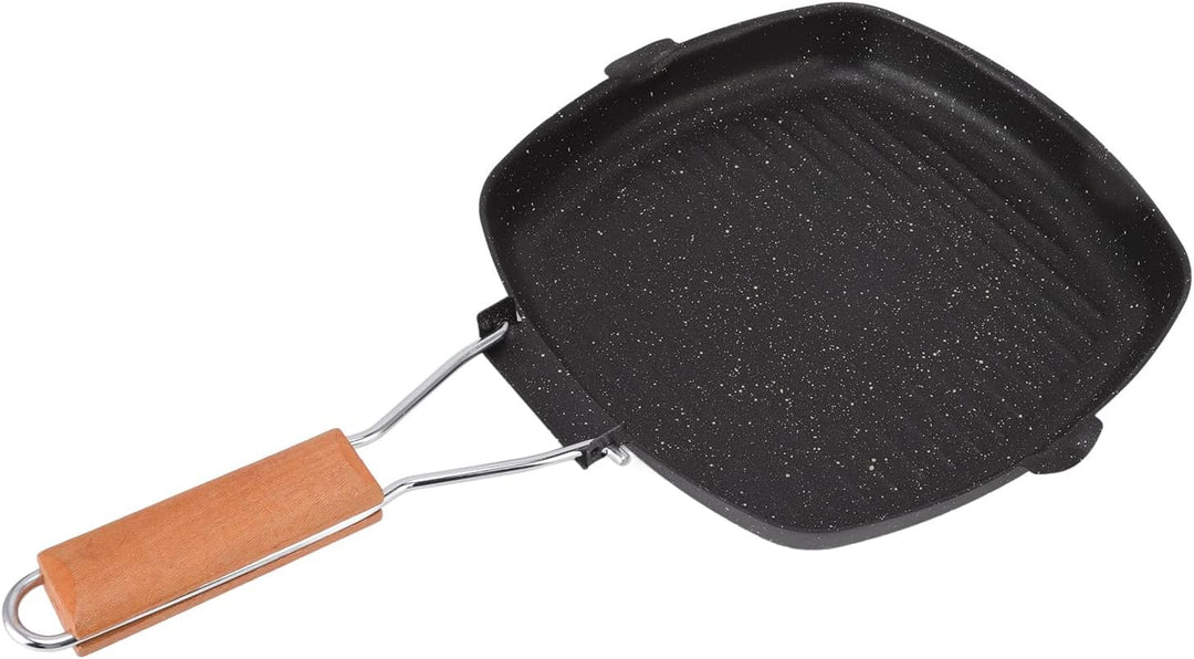 BORDSTRACT Klappbare Grillpfanne, quadratische Antihaft-Pfanne für den Aussenbereich mit klappbarem