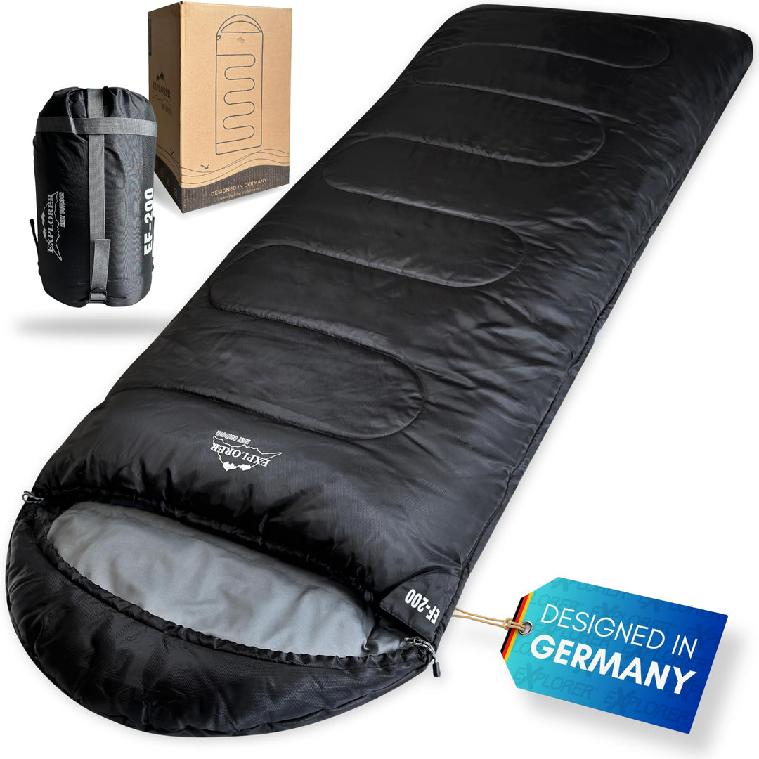 EXPLORER® EF-200 XXL Deckenschlafsack -18°C +3°C [400GSM] Schlafsack Gäste Decke 3-4 Jahreszeiten 22