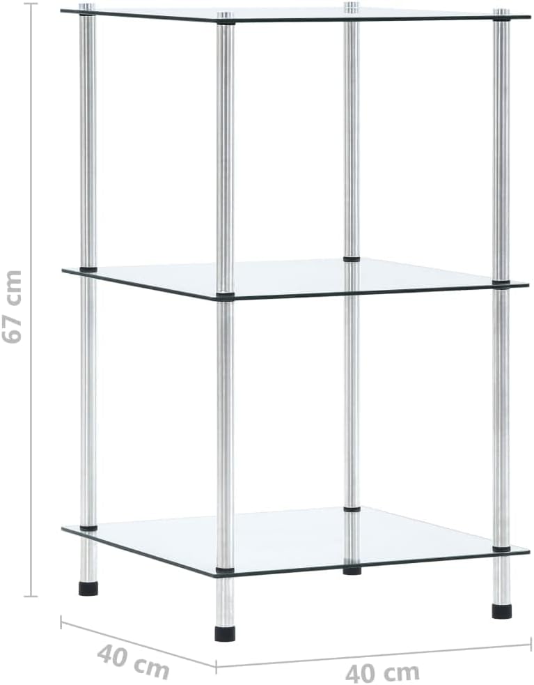 ZQQLVOO Regal mit 3 Ablagen Transparent, Bücherregal, Organizer Bücherschrank, Bookshelf, Würfelrega