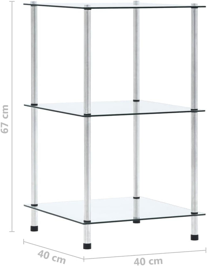 ZQQLVOO Regal mit 3 Ablagen Transparent, Bücherregal, Organizer Bücherschrank, Bookshelf, Würfelrega