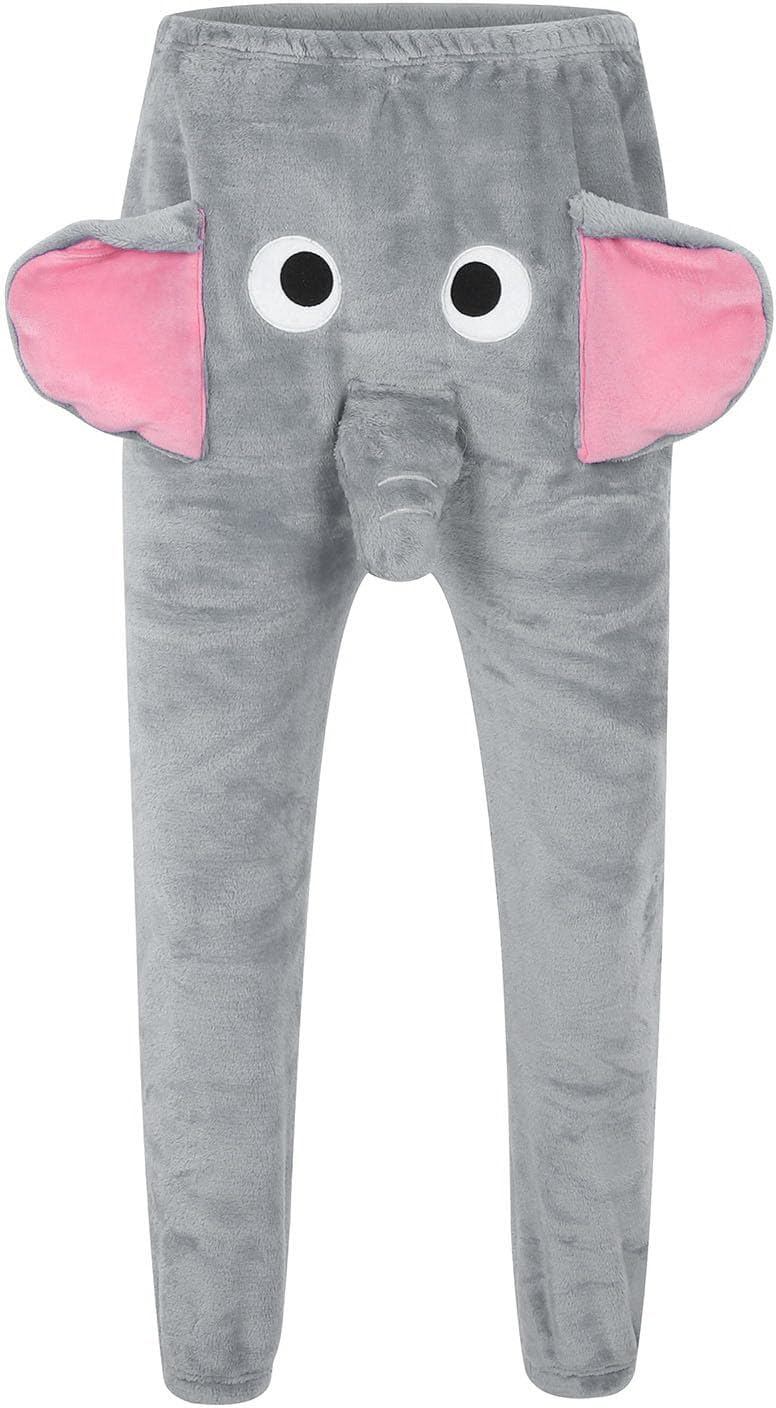 Herren Pyjama Hose Flanellhose Elefanten Hose Männer Elefanten Hose mit Rüssel Lustig Locker Pyjamah