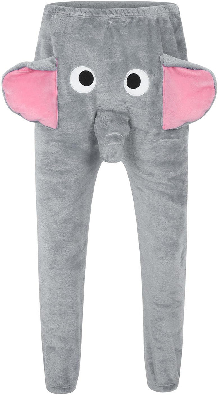 Herren Pyjama Hose Flanellhose Elefanten Hose Männer Elefanten Hose mit Rüssel Lustig Locker Pyjamah