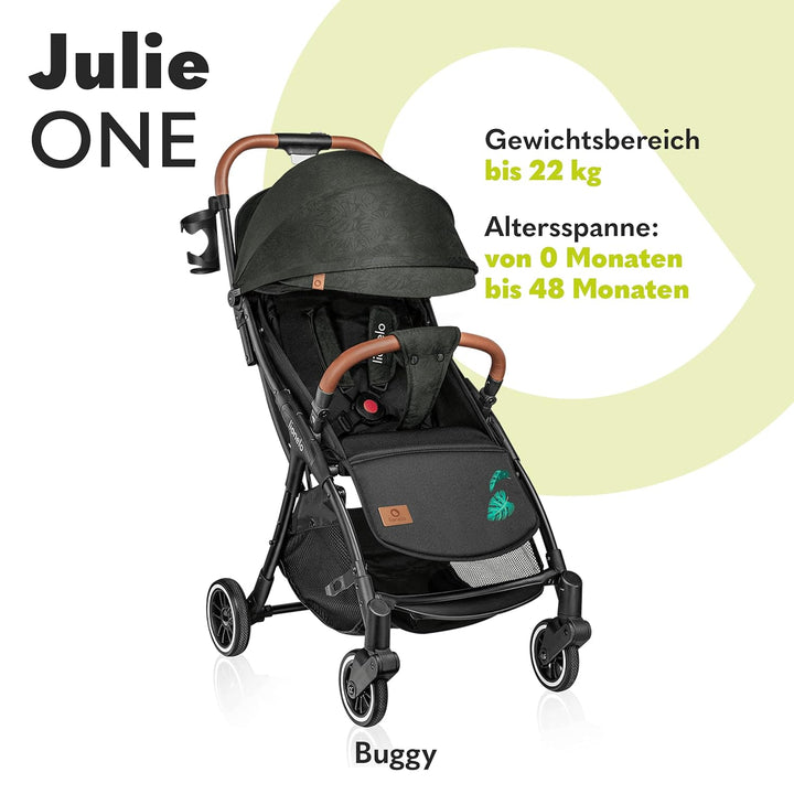 LIONELO Julie One Buggy Kinderwagen bis 22 kg, verstellbare Rückenlehne und Fussstütze, Moskitonetz,