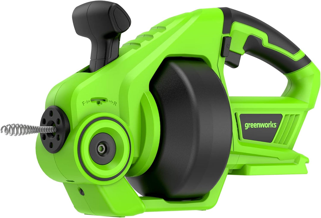 Greenworks G24DA Akku Rohrreinigungsspirale 550rpm, Rohrdurchlass 2,5-5 cm, 7,5 m Edelstahlbohrer OH