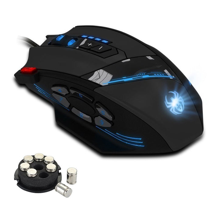 zelotes Gaming-Maus, kabelgebunden, ergonomische Gaming-Maus, 12 programmierbare Tasten, 4000 DPI Co