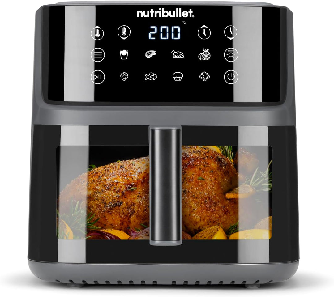 nutribullet Crisplite Vision NBA0811DG, Heissluftfritteuse mit 8L Kapazität, 80-200° Temperaturberei