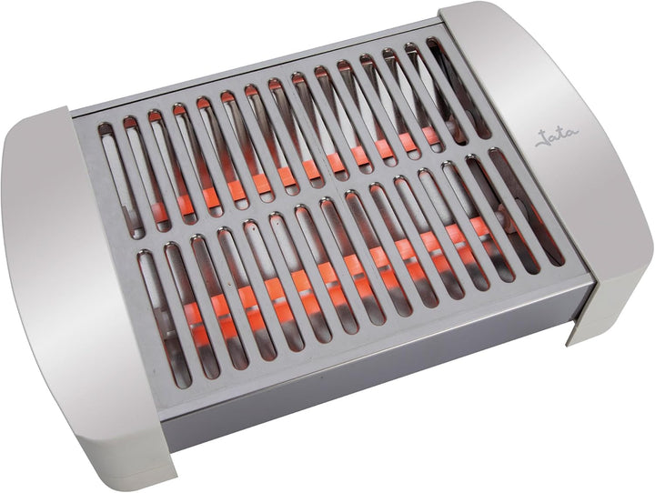 Jata JETT0201 Small Horizontal Toaster with 2 Quartz Resistors, Removable Crumb Drawer, 300 W, Easy