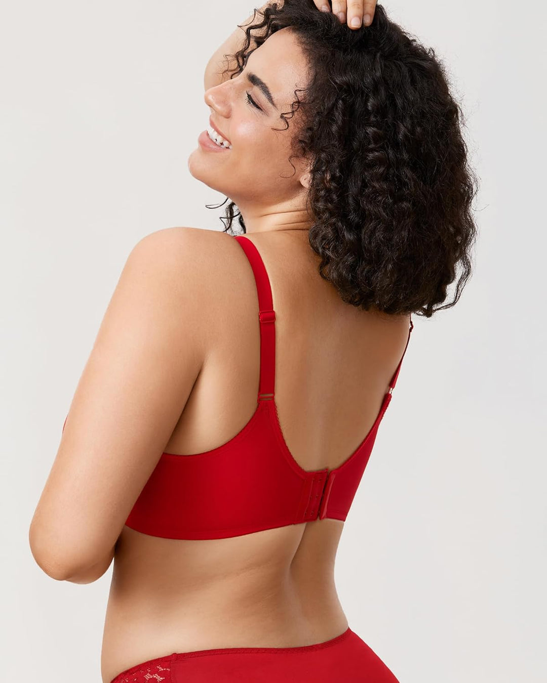 DELIMIRA Damen mit Bügel Nahtlose Vollschalen T-Shirt BH Gepolstert Grosse Grössen 70D Lippenstift R