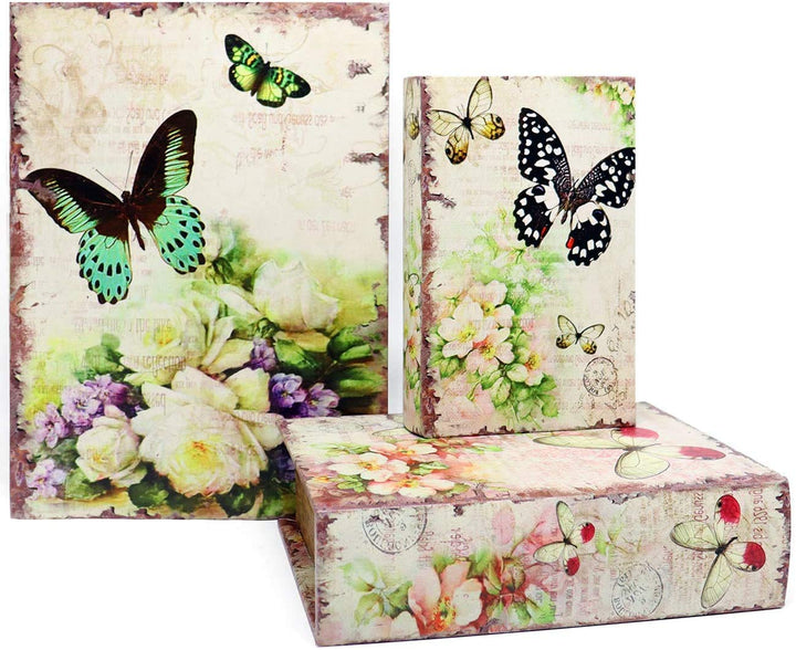 Jolitac 3er Buchattrappe Box Set, Hohles Buch mit Geheimfach, Vintage Buchversteck Getarnte Buchtres