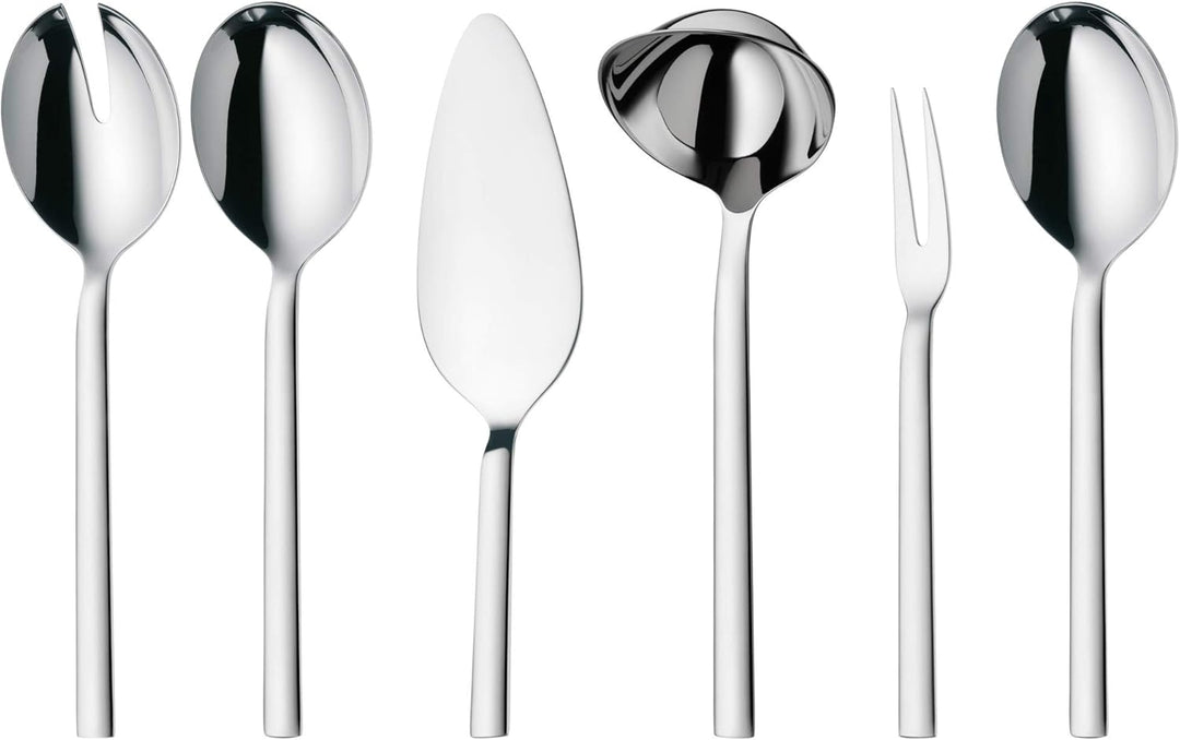 WMF Lyric Plus Besteck Set 12 Personen, 66 teilig, 60 Teile mit Servierbesteck, Hohlheftmesser, Crom