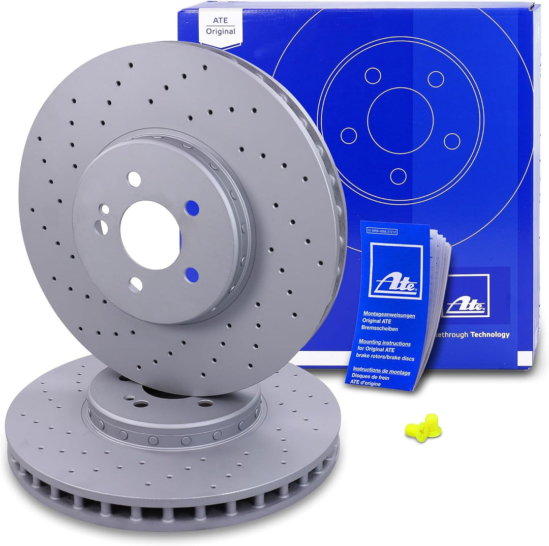 ATE Bremsenset Vorderachse inkl. Bremsscheiben vorne Ø 360 mm belüftet gelocht und Bremsbeläge vorne