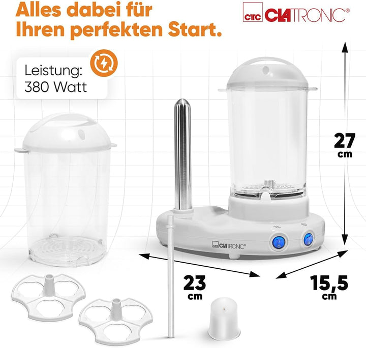 Clatronic HDM 3420 Hot-Dog-Maker inklusiv Eierkocher, Für 1 bis 14 Würstchen (z. B. „Frankfurter“, „