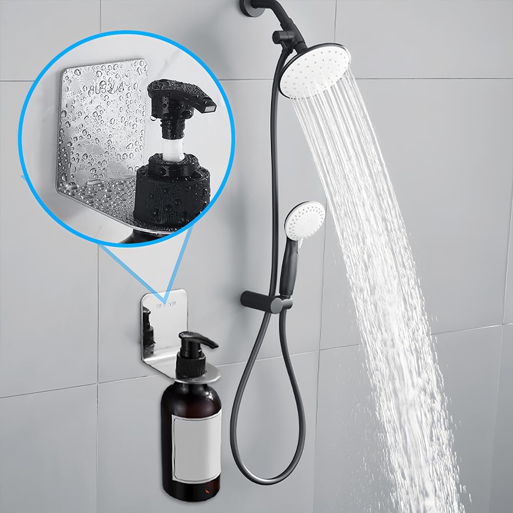 Joyzan Seifenspender Halter, Edelstahl Wand Händedesinfektionsmittelhalter Shampoo Haken Selbstklebe