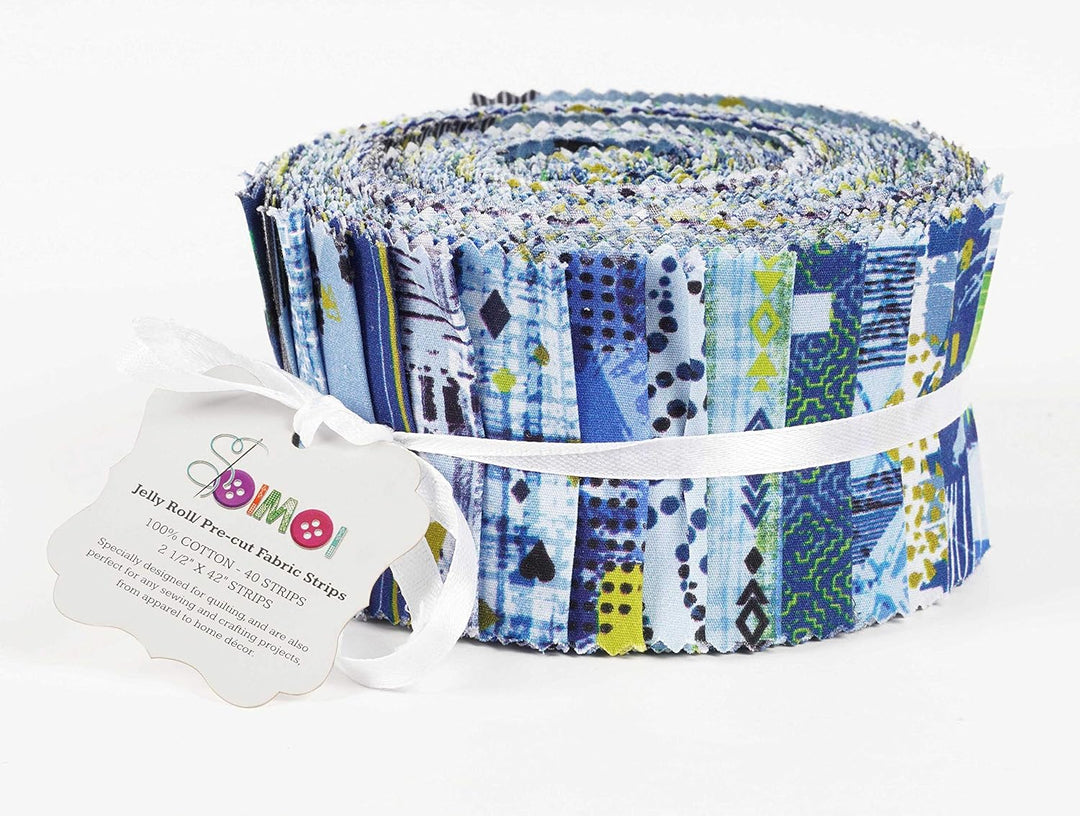 Soimoi 40 Stucke Geometric &amp; Textur Print Baumwolle Vorausstehende Stoffe Fur Quilting Craft Strips