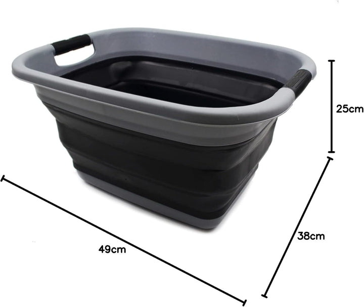 SAMMART 25L Zusammenklappbarer Wäschekorb / -wanne - Faltbarer Aufbewahrungsbehälter/Organizer - tra