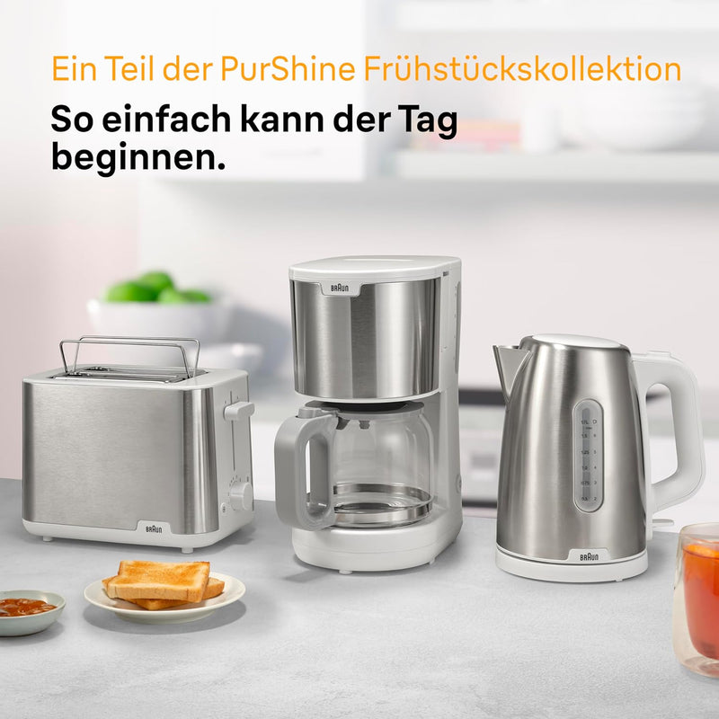 Braun PurShine Wasserkocher WK1500 WH – Teekocher mit 360° Basis, Abschaltautomatik, 1,7 L Füllmenge