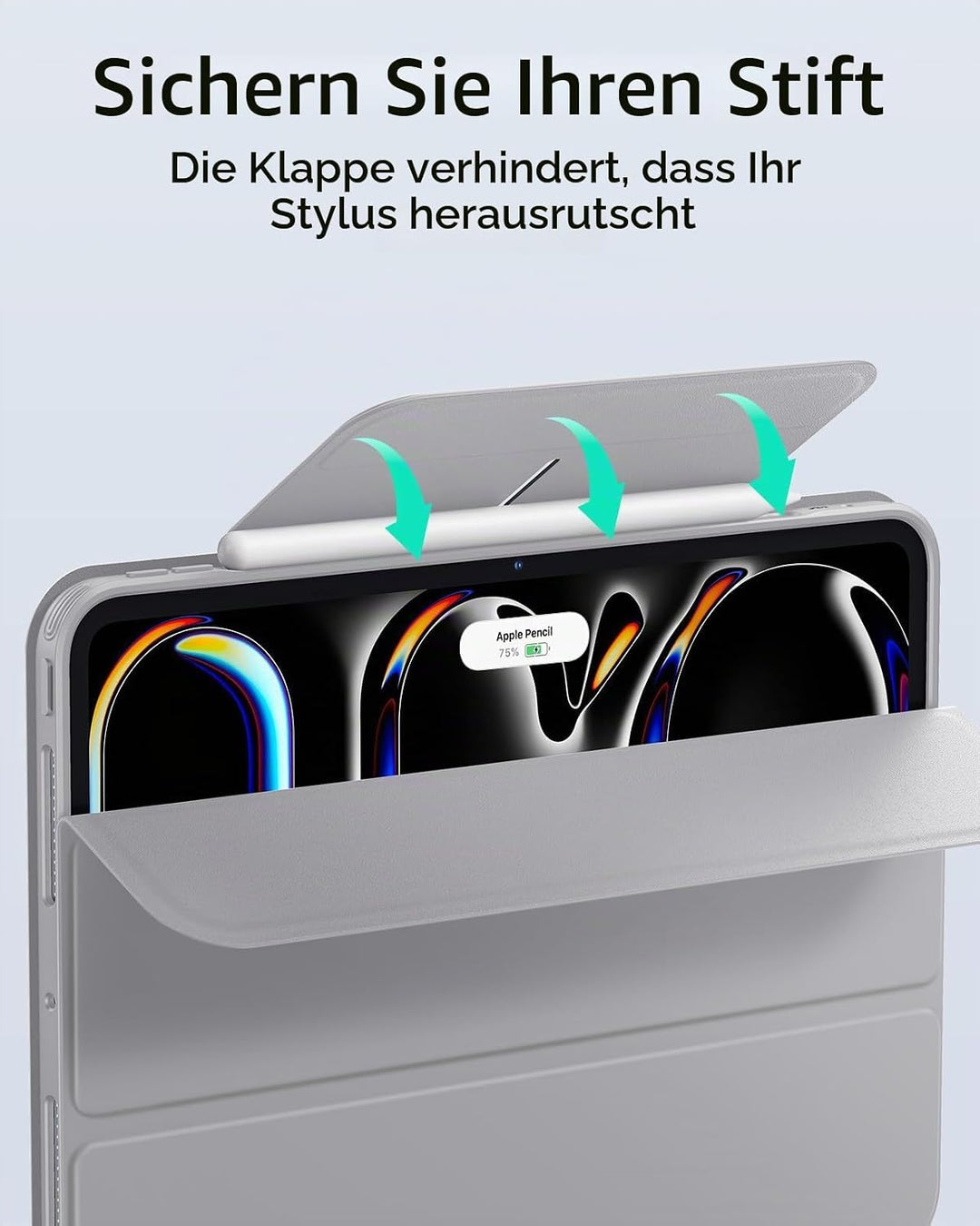 ESR für iPad Pro 11 Zoll Hülle M4 (2024) mit Stifthalter, Abnehmbarer Magnetabdeckung, vertikalem St
