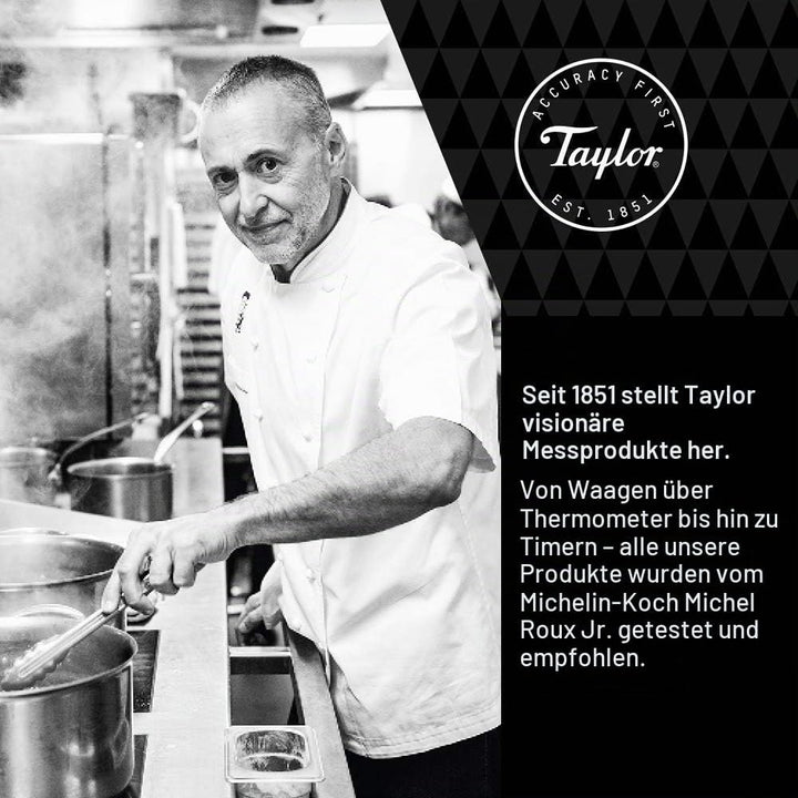 Taylor Pro, Digitale Küchenwaagen für Lebensmittel mit Ultraschlankem Design, Professioneller Standa