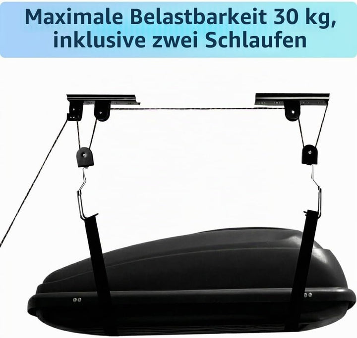 QWORK® Fahrradlift, Fahrrad Deckenlift 60 kg Traglast, Fahrradlift mit Flaschenzug