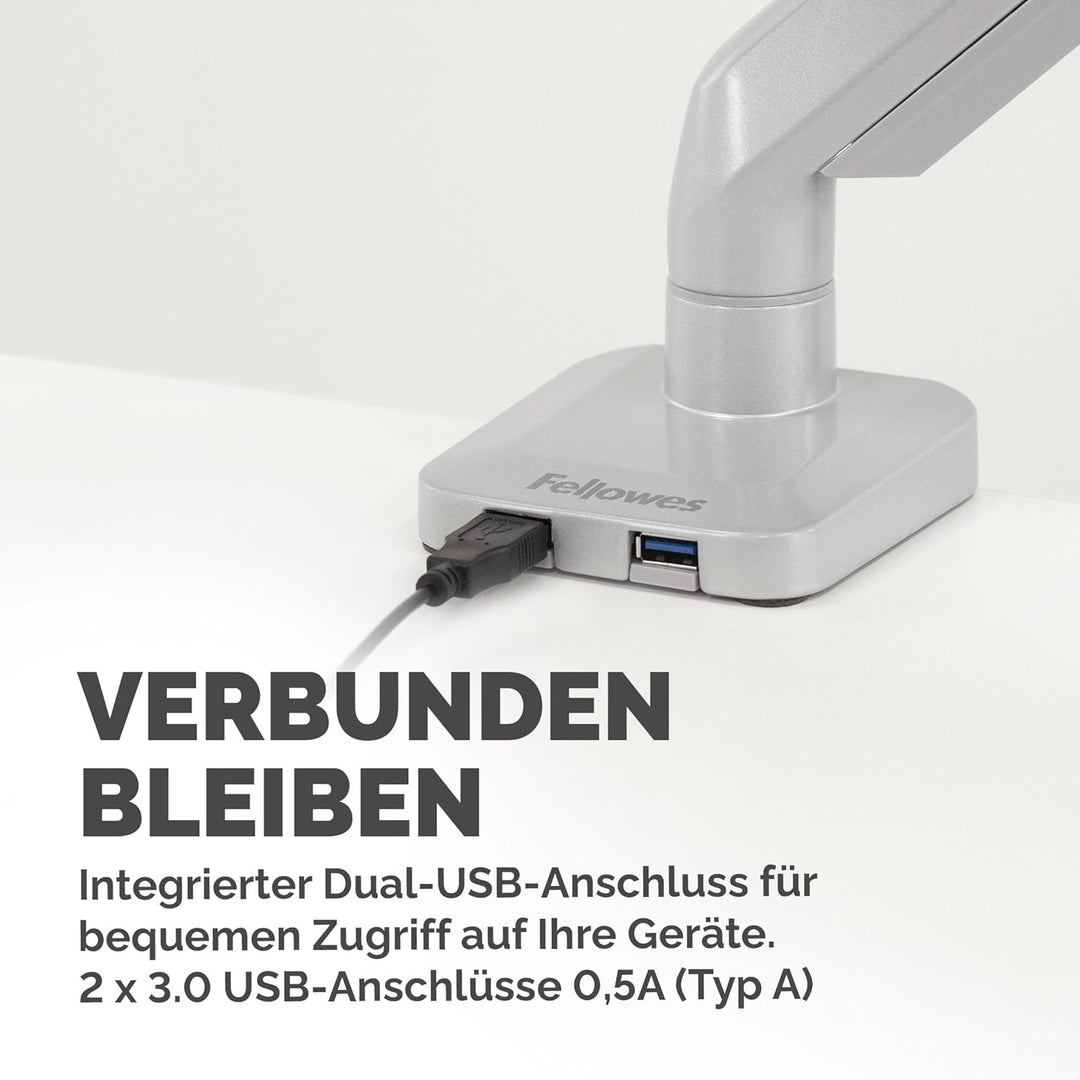 Fellowes Monitor Halterung für 1 Bildschirm bis 32 Zoll (81,28 cm) - Platinum Series Monitor Arm mit