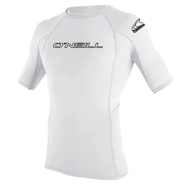 O'Neill Youth Basic Skins UPF 50+ Short Sleeve Rash Guard, Unisex Kinder Jungen, 3345-White-10, weis