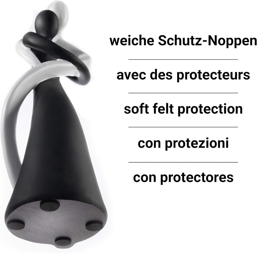 FeinKnick harmonisches Paar in Schwarz &amp; Weiss - handbemalte Skulptur aus Marmorit 27cm hoch - stilv