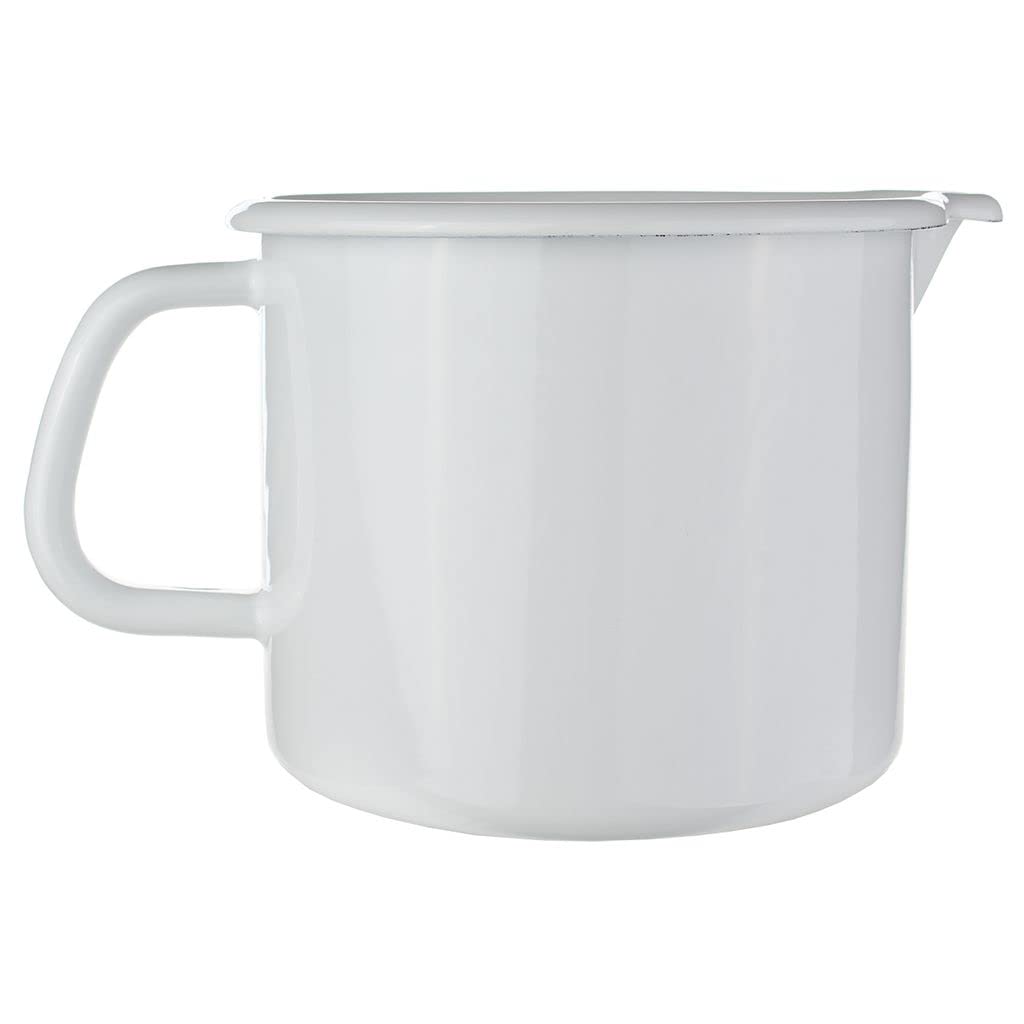 Riess - Schnabeltopf - Milchtopf - Emaille - weiss Ø 14cm - 1.7 Liter