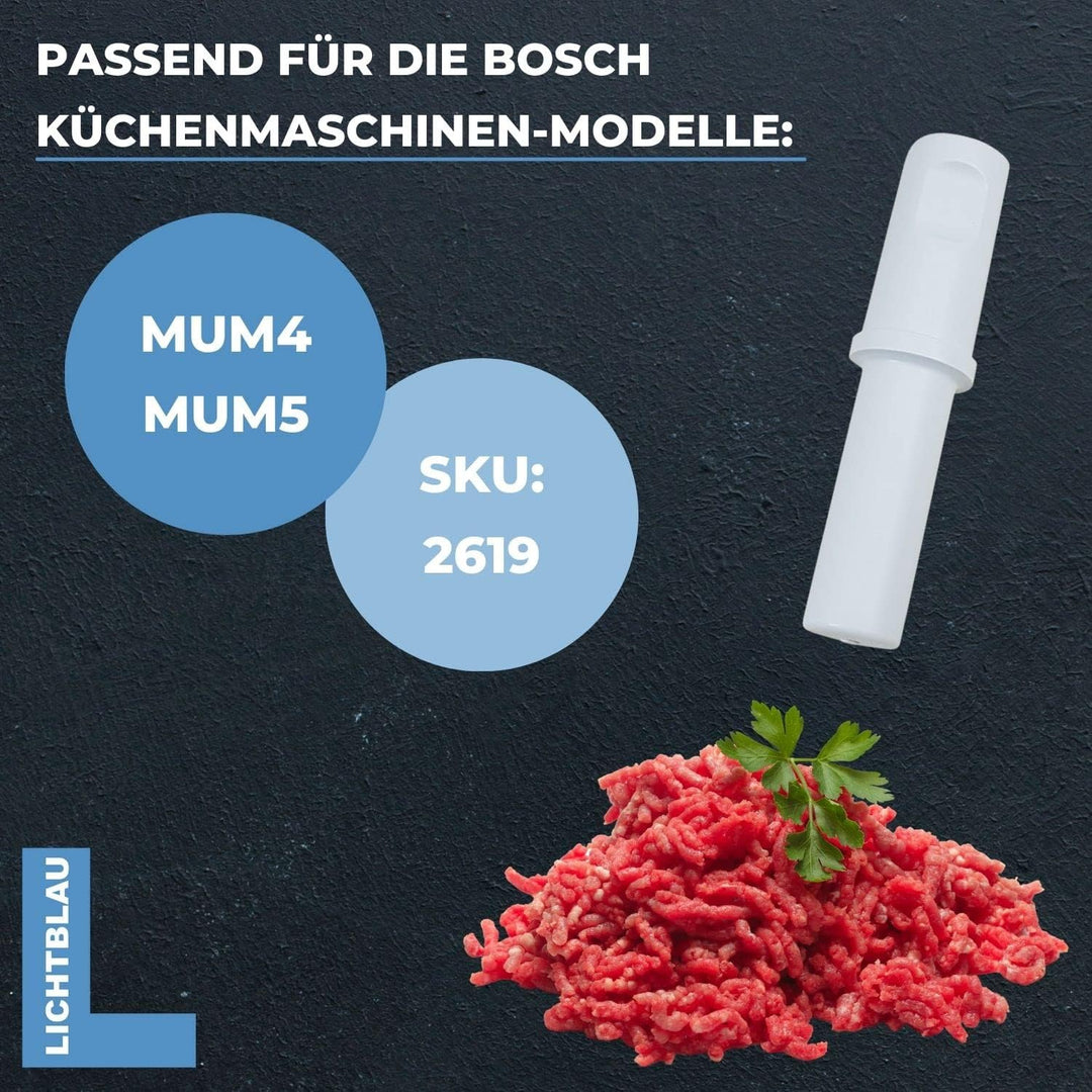 LICHTBLAU Stopfer für Bosch Fleischwolf I Stössel passend für Bosch MUM4, MUZ4FW1, MUZ4FW3, MUZ4FW4