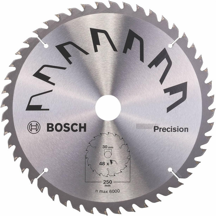 Bosch 1x Kreissägeblatt Precison (Sägeblatt für Holz, Ø 250 x 3.2/2.2 x 30 mm, 48 Zähne, ATB, Zubehö