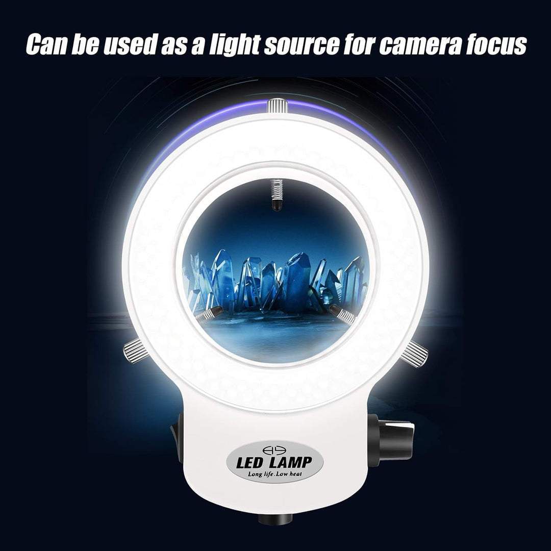 144LEDs Ringlicht Ringleuchte Fuer Mikroskop Microscope Lampe Licht 6000K 0-100% Einstellbar