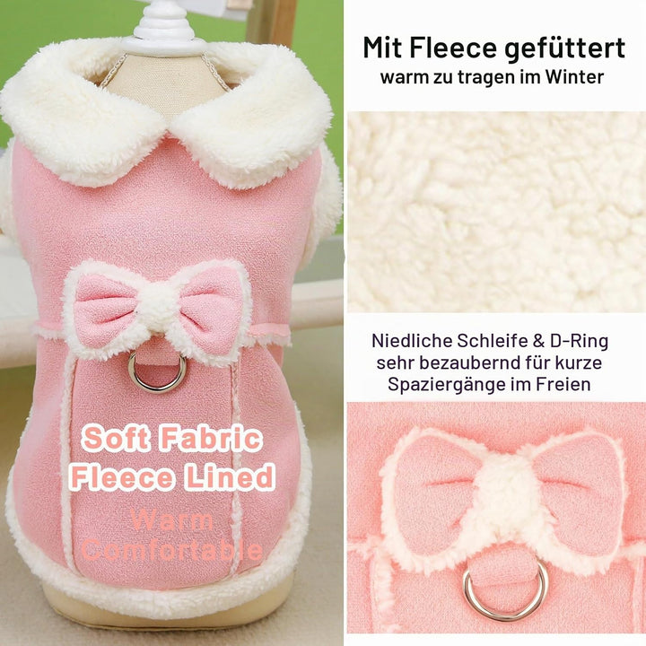 Zunea Wintermäntel für kleine Hunde, Katzen, Fleecejacke für Hunde, D-Ring Mantel, niedliche Welpen-