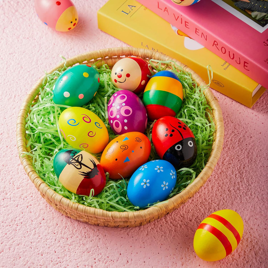 JOYIN 12 Stück 3 "(7,6 cm) Hölzerne Eierschüttler Maracas Percussion Musical für Party -Gefälligkeit