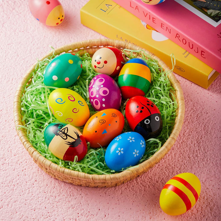 JOYIN 12 Stück 3 "(7,6 cm) Hölzerne Eierschüttler Maracas Percussion Musical für Party -Gefälligkeit