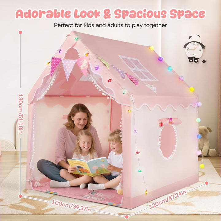 Spielzelt Kinder Indoor Outdoor,100 x 120 x 130 cm kinderzelt mit LED Lichterketten & Spielmatte, Ei