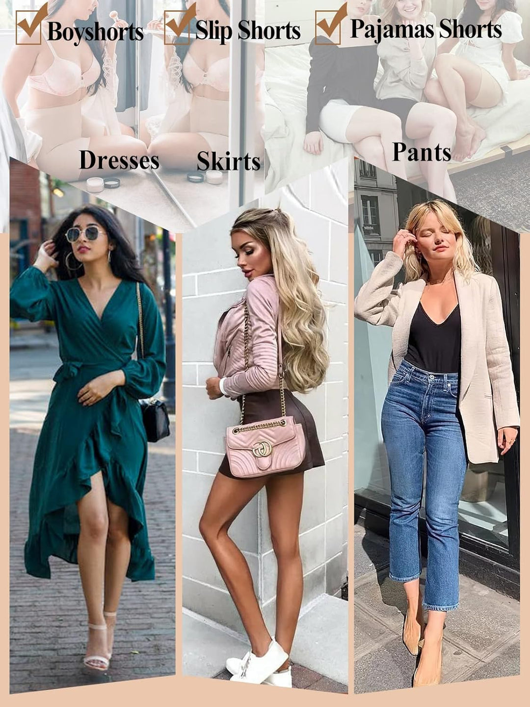 Joyshaper Spitze Unterhose mit Bein Damen Nahtlos Unterwäsche Unter Rock Anti-Chafing Miederpants Ro