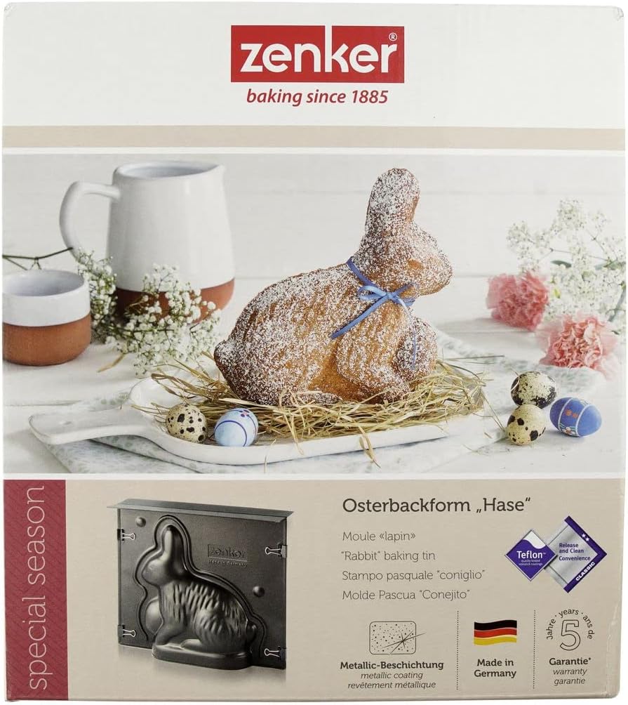 Zenker Hasenbackform Oster Season – 600 ml Füllvolumen – 3D Kuchenform mit Antihaftbeschichtung mit