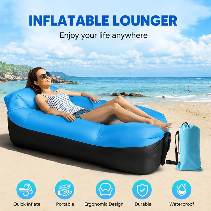 Aufblasbares Sofa, Camping Sofa Aufblasbar, Tragbares Luft Sitzsack mit Aufbewahrungstasche, Air Lou
