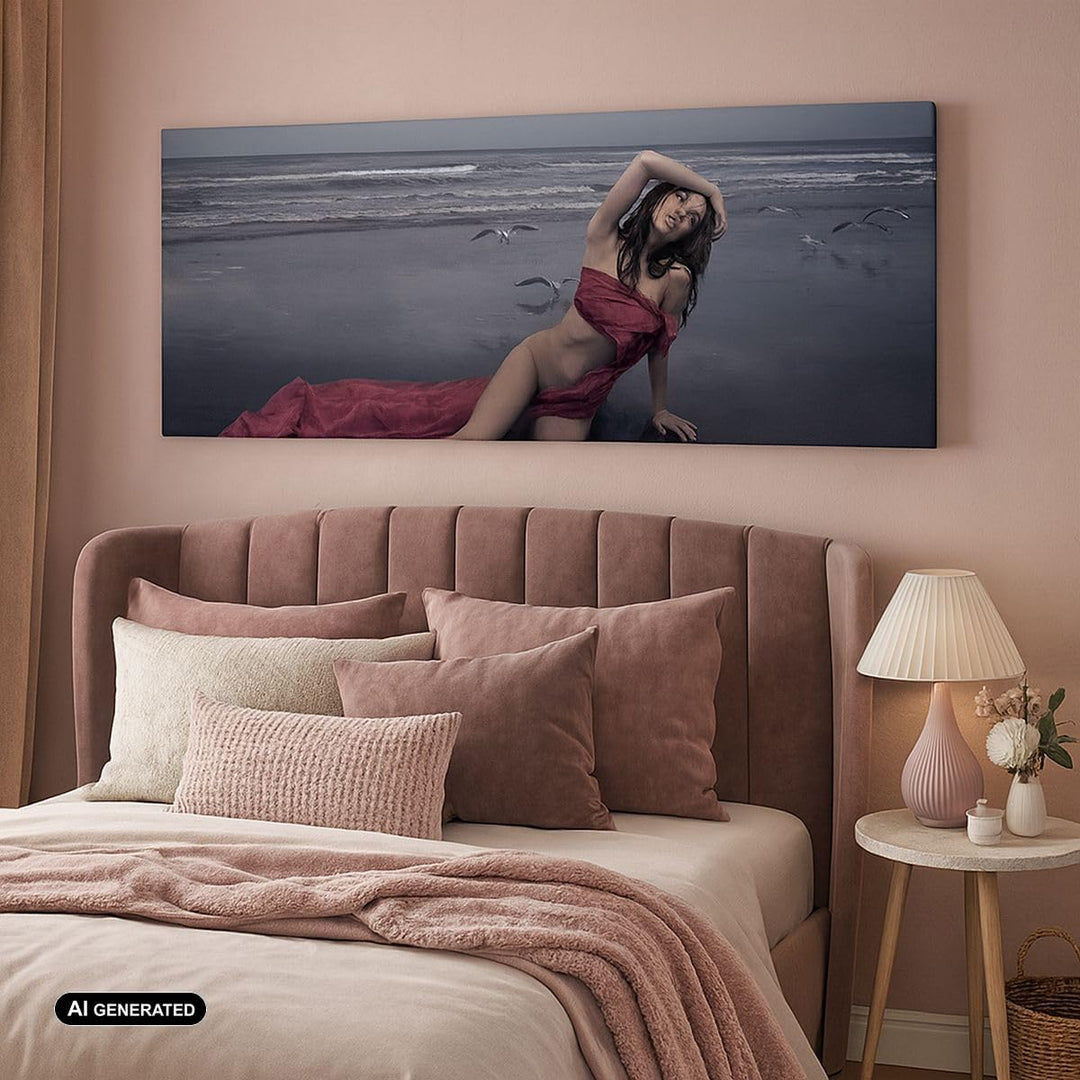 Panorama Bilder auf Leinwand Modell Möwe Vogel Natur Leinwandbild 90x30cm Wandbilder Dekoration Wohn