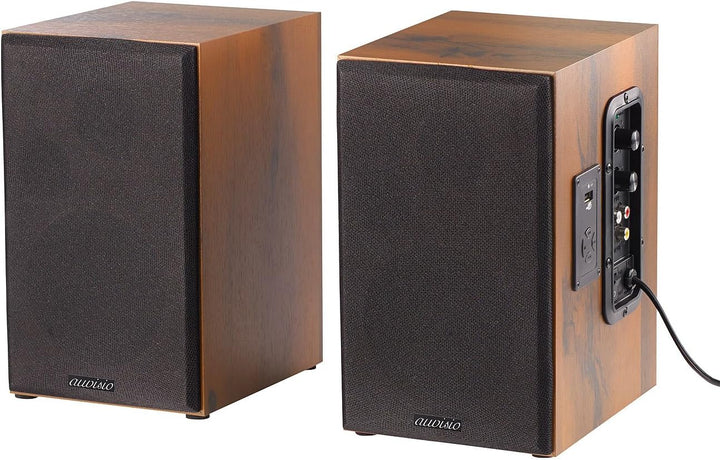 auvisio Lautsprecher Holzgehäuse: Aktives Stereo-Regallautsprecher-Set im Holz-Gehäuse mit Bluetooth