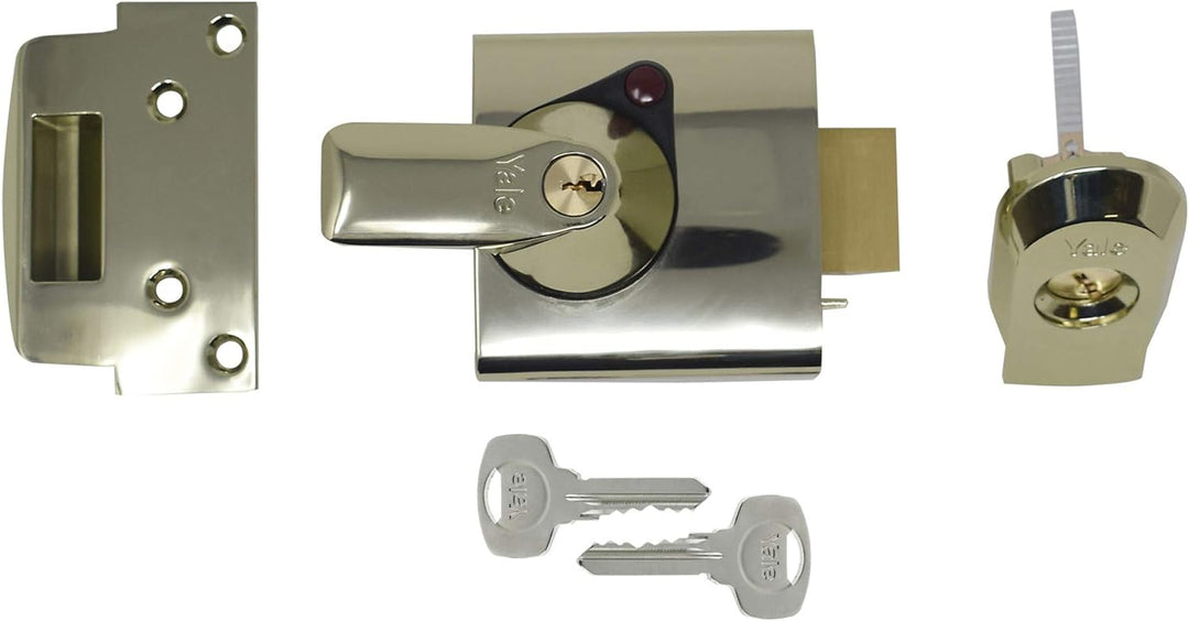 Yale YALPBS1BLX P-BS1-BLX-PB-60, BS1 British Standard Nachtriegel, 60 mm, Messing-Finish, hohe Siche