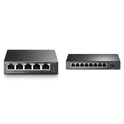 TP-Link TL-SG1008P 8 Port PoE Switch mit TL-SG1005P 5 Port PoE Switch Bundle mit 5 Port PoE Switch,